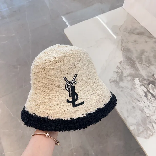 Saint Laurent Monogrammed Bouclé Bucket Hat 9