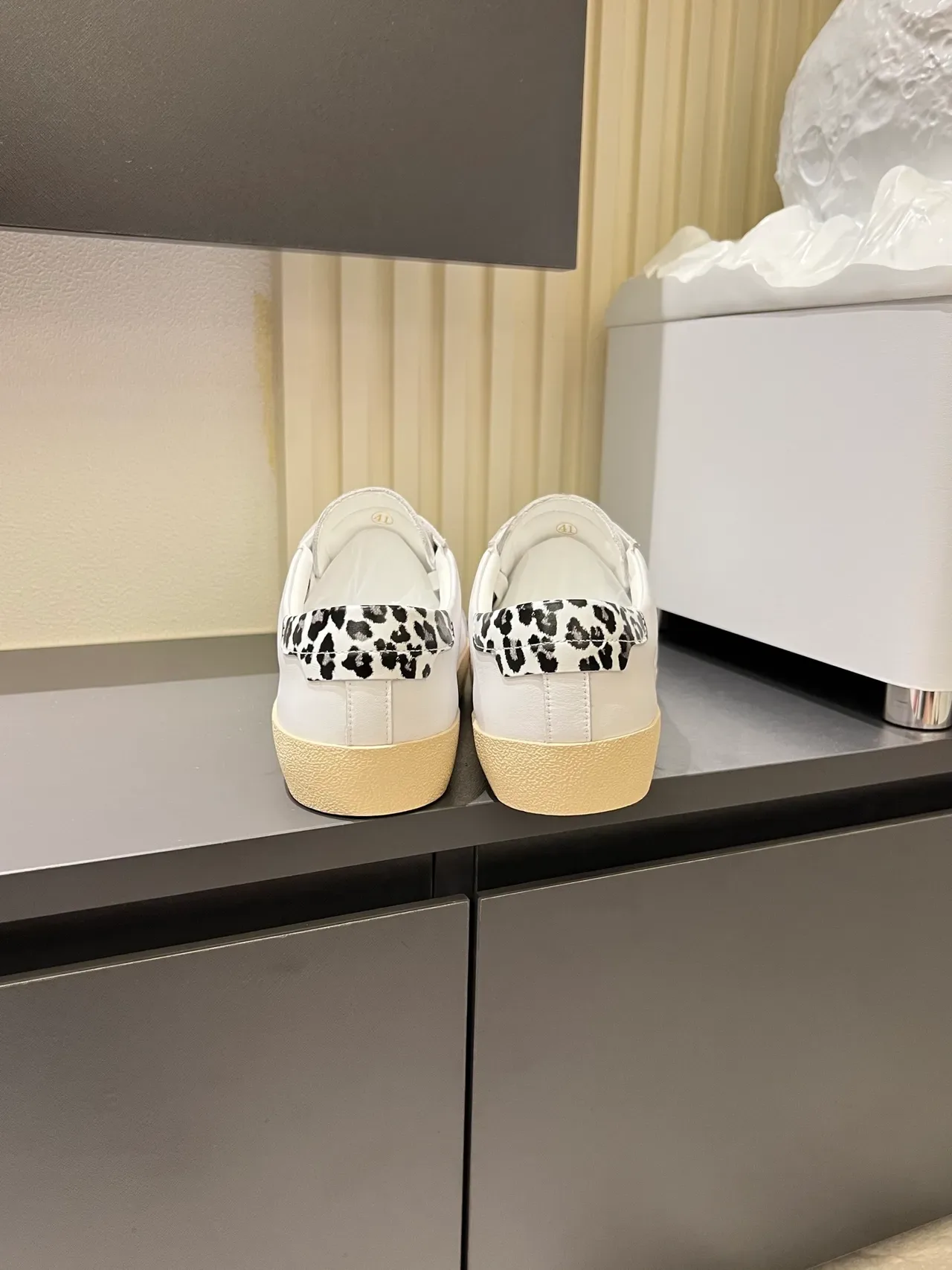 Saint Laurent White Beige Leather Upper Embossed Branding Lifestyle Sneakers 2