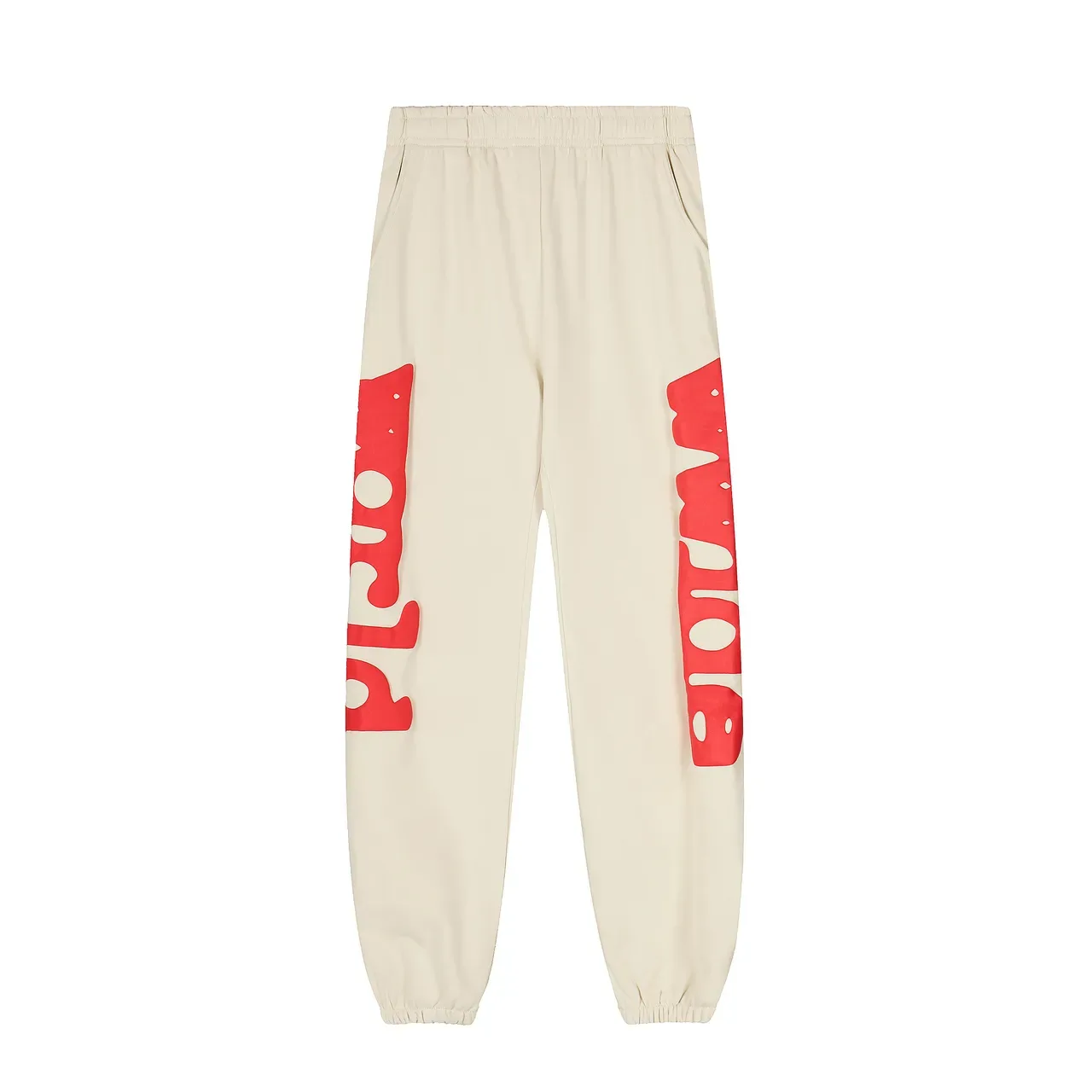 Sp5der Hoodie Oversized Fit Beige Red Gráfico 15