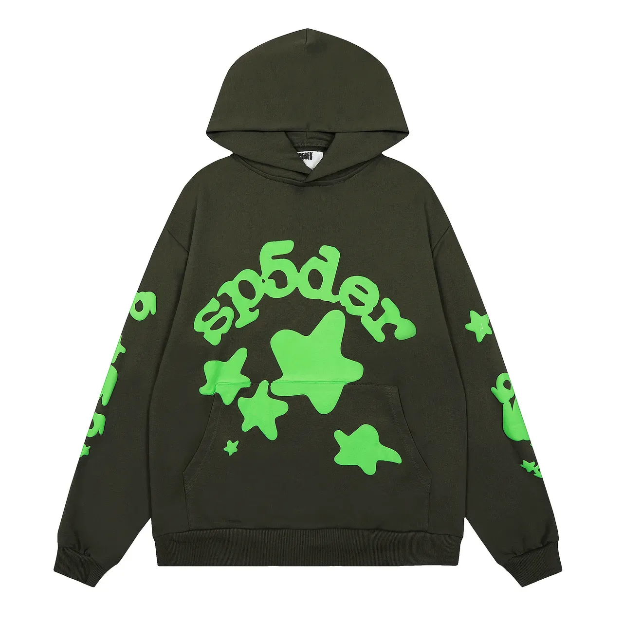 Sp5der Hoodie Oversized Fit Beige Red Gráfico 19