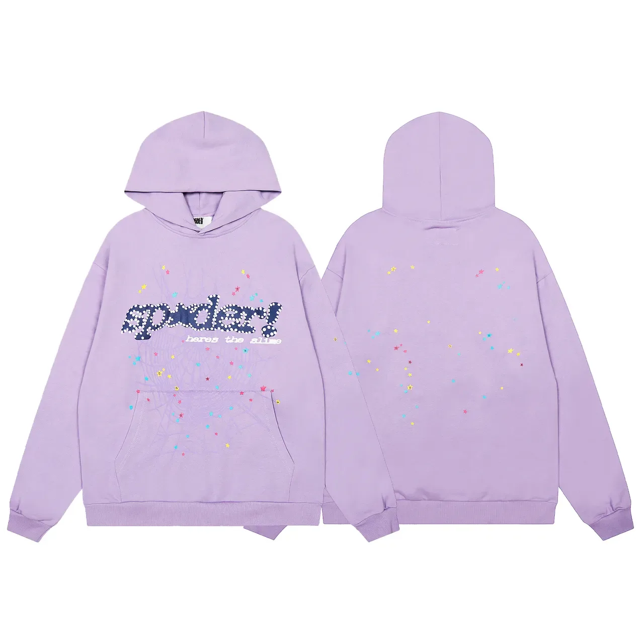 Sp5der Spider Tracksuit Slime Blue Multicolor Oversized Fit Impressão Gráfica 4