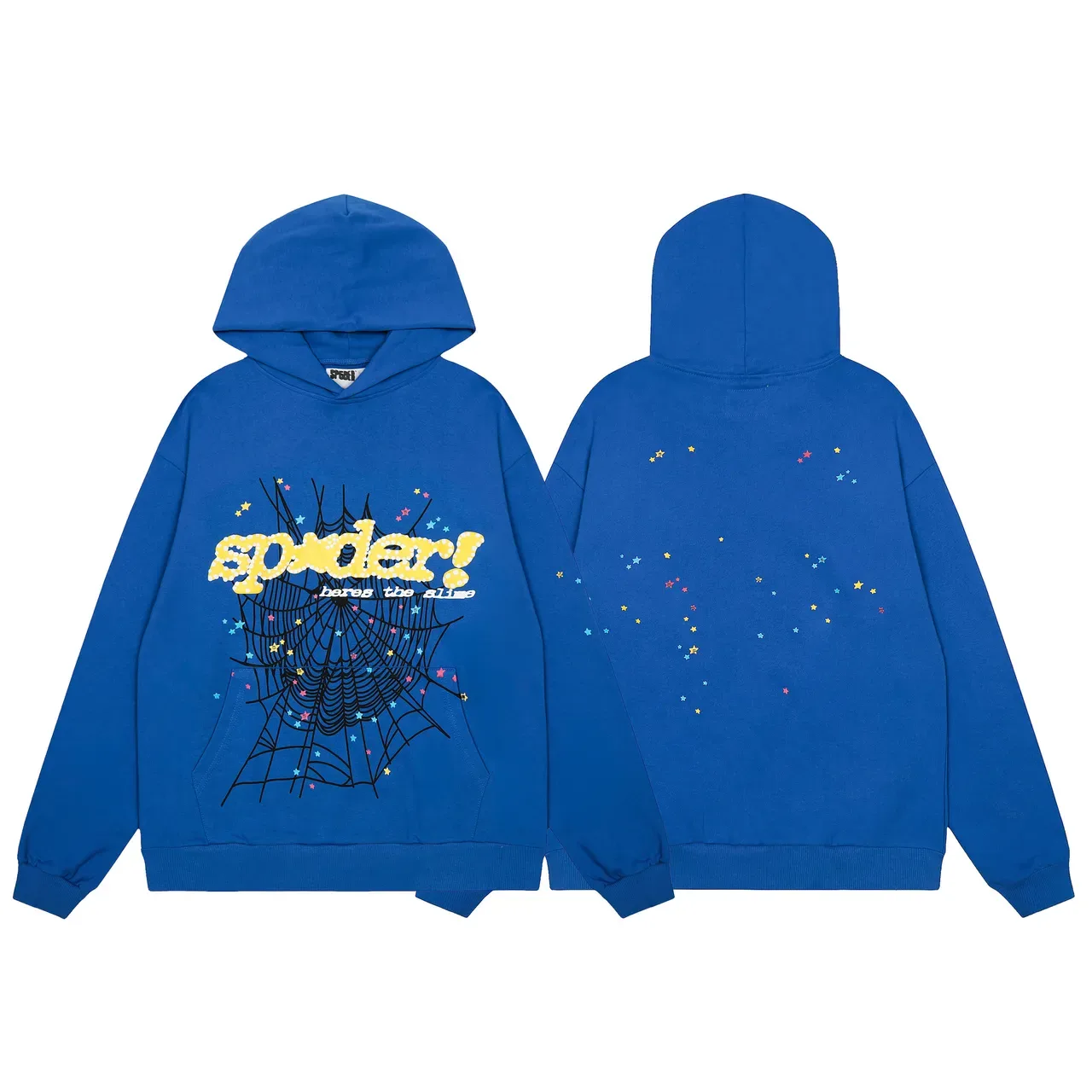 Sp5der Spider Tracksuit Slime Blue Multicolor Oversized Fit Impressão Gráfica 10