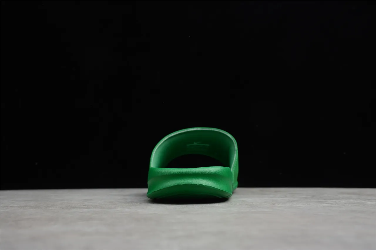 Stussy Signature Logo Slide Green White Molded Rubber Single-Strap Slippers 2
