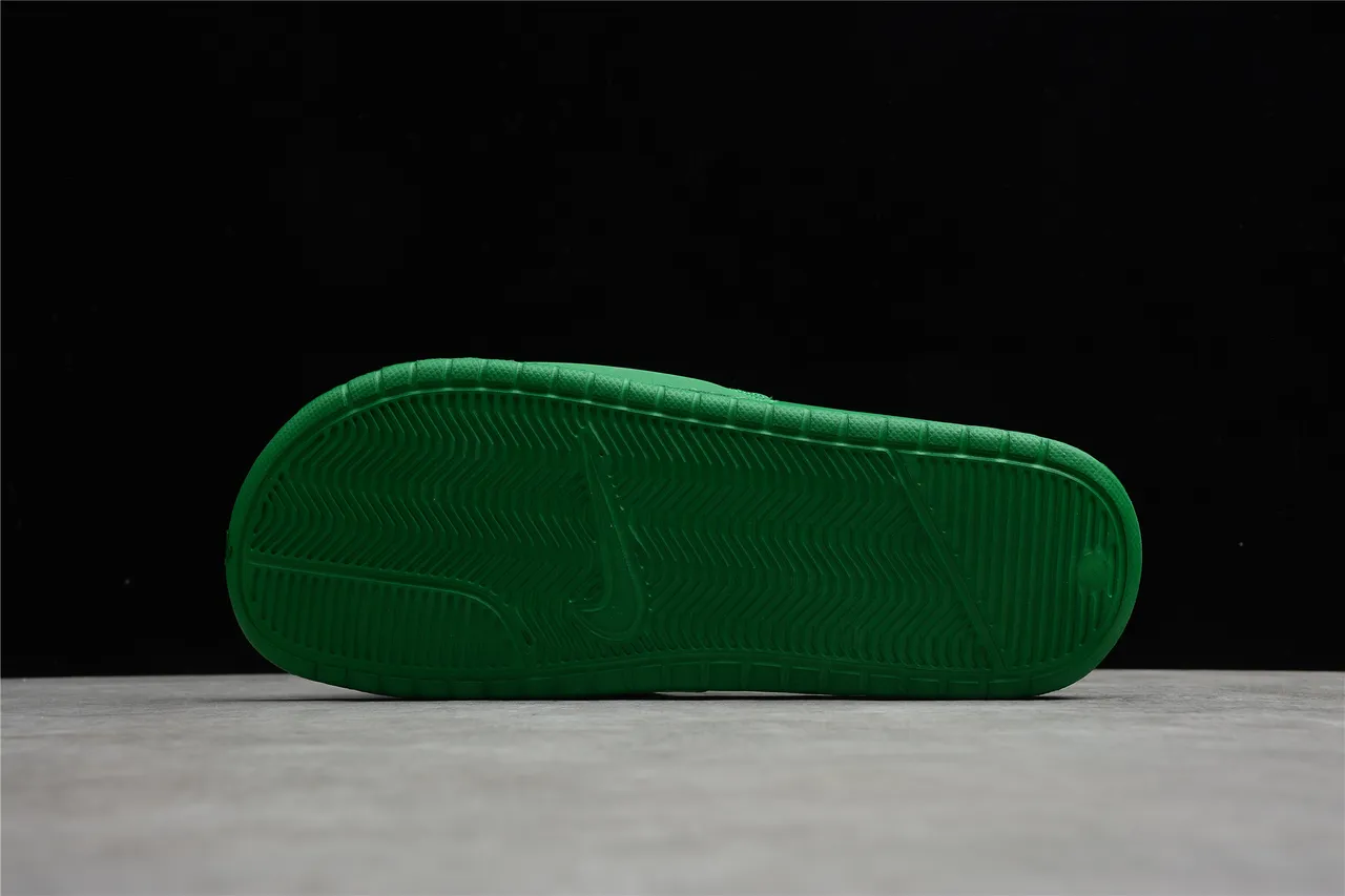 Stussy Signature Logo Slide Green White Molded Rubber Single-Strap Slippers 3