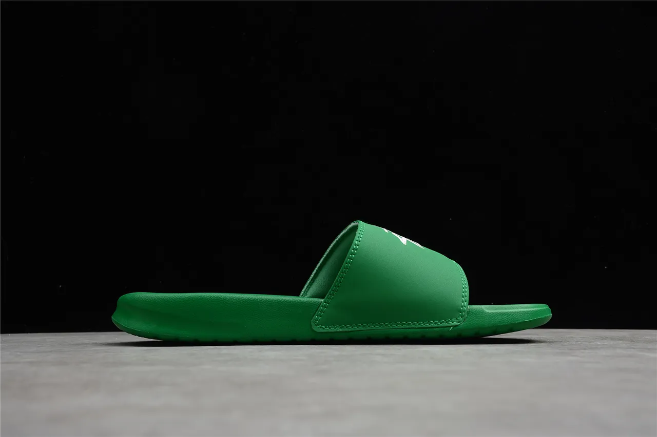 Stussy Signature Logo Slide Green White Molded Rubber Single-Strap Slippers 5