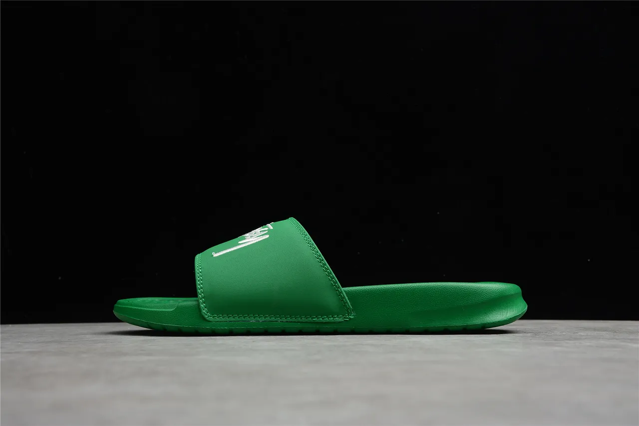 Stussy Signature Logo Slide Green White Molded Rubber Single-Strap Slippers 7