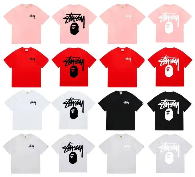Stussy x A Bathing Ape Stock Logo Red T-Shirt 2