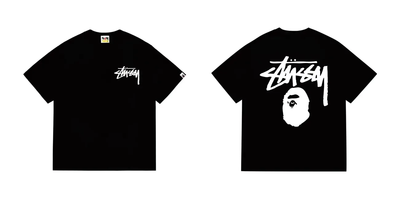 Stussy x A Bathing Ape Stock Logo Red T-Shirt 3