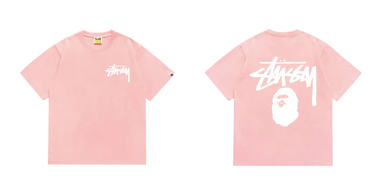 Stussy x A Bathing Ape Stock Logo Red T-Shirt 5