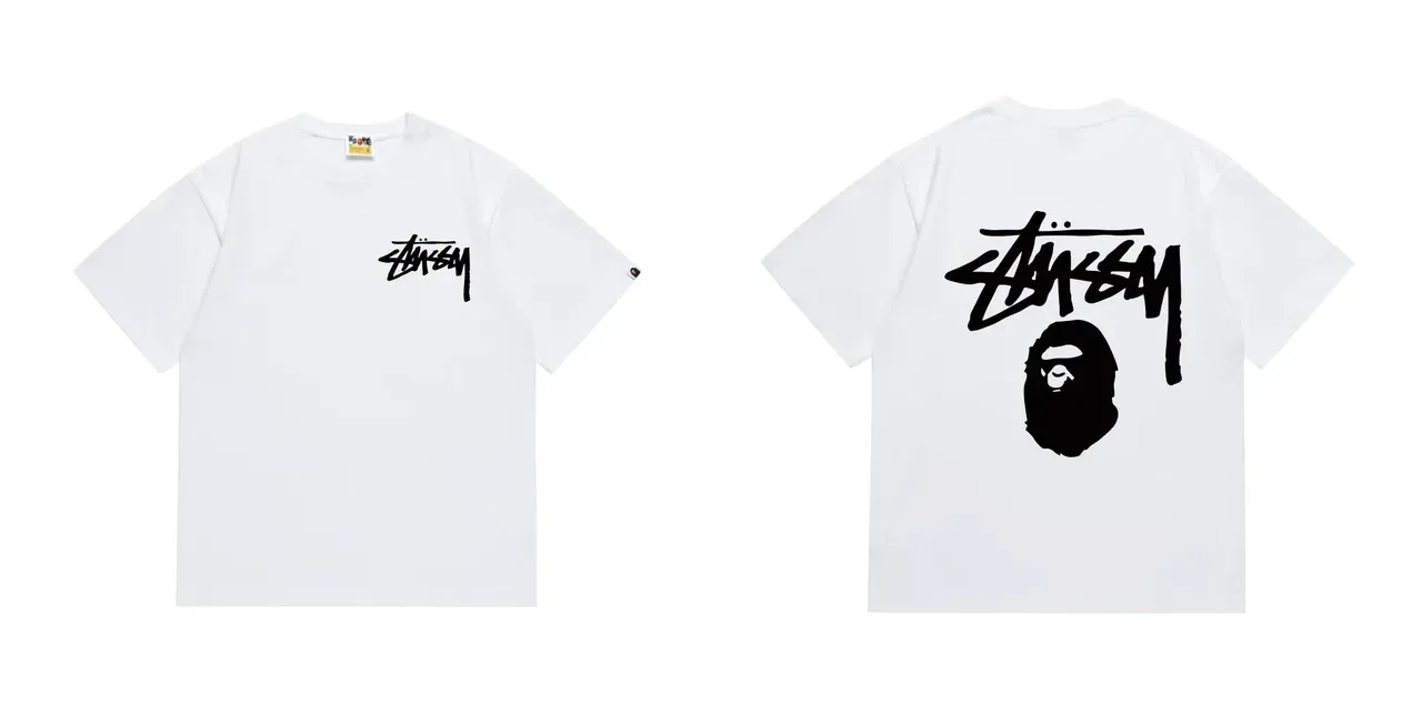 Stussy x A Bathing Ape Stock Logo Red T-Shirt 6