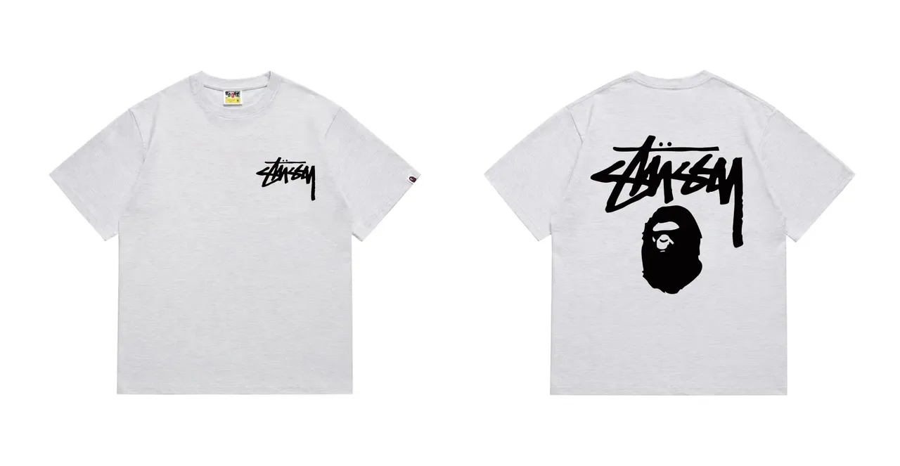 Stussy x A Bathing Ape Stock Logo Red T-Shirt 9
