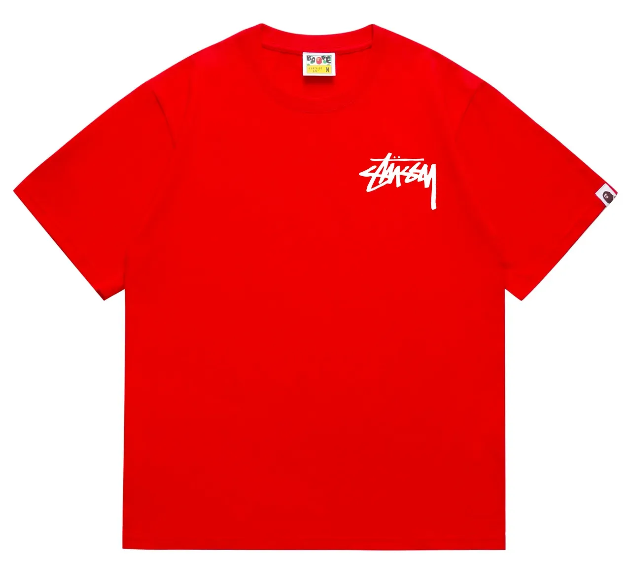 Stussy x A Bathing Ape Stock Logo Red T-Shirt 16