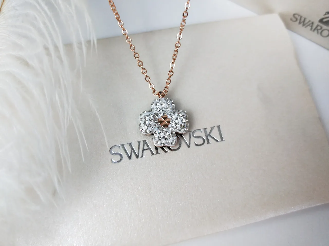 Swarovski Flower Crystal Rose-Gold-Tone Necklace 3
