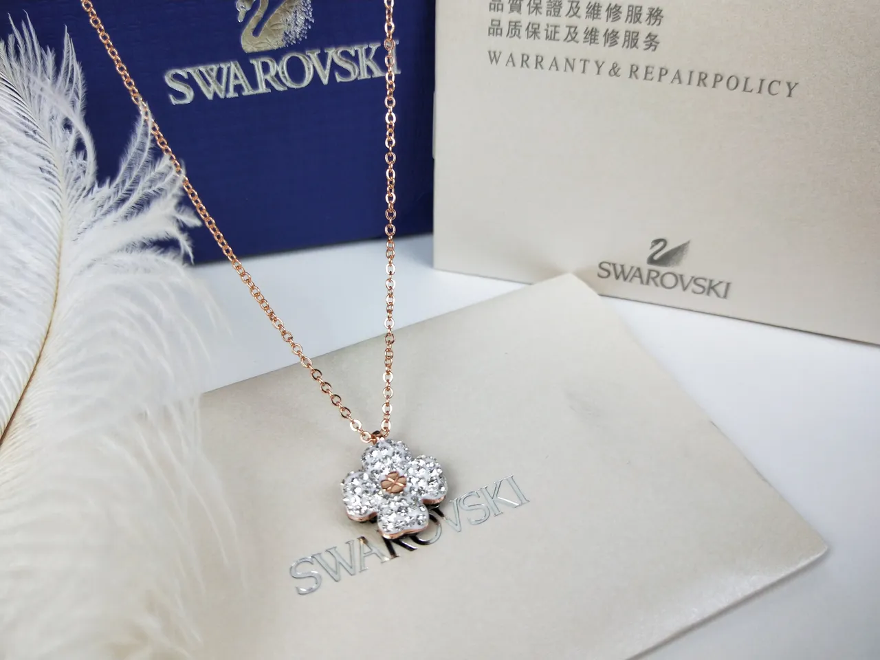 Swarovski Flower Crystal Rose-Gold-Tone Necklace 4