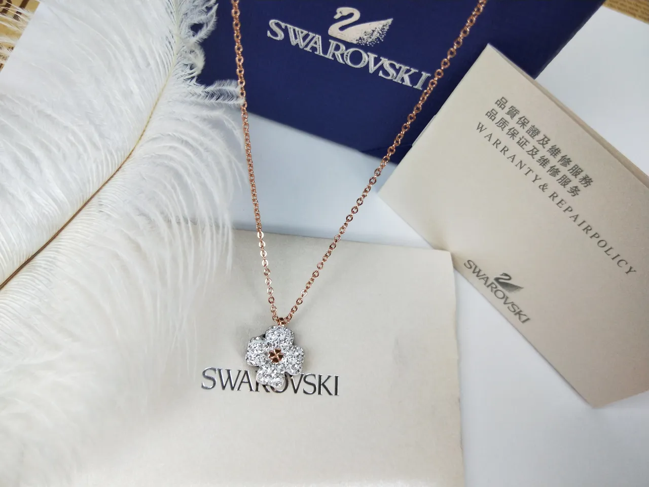 Swarovski Flower Crystal Rose-Gold-Tone Necklace 5