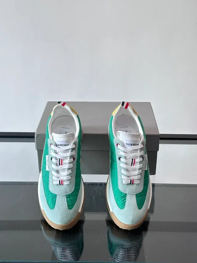 Thom Browne Quilted Green and Light Blue Lifestyle Sneakers 4