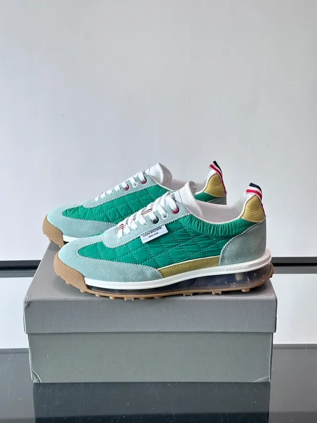 Thom Browne Quilted Green and Light Blue Lifestyle Sneakers 5