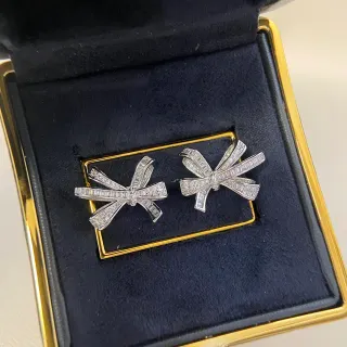Tiffany & Co. Bow-Shaped Pavé Diamond Earrings