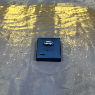 Tiffany & Co. Silver Blue Multi-Band Stacked Pavé-Set Ring