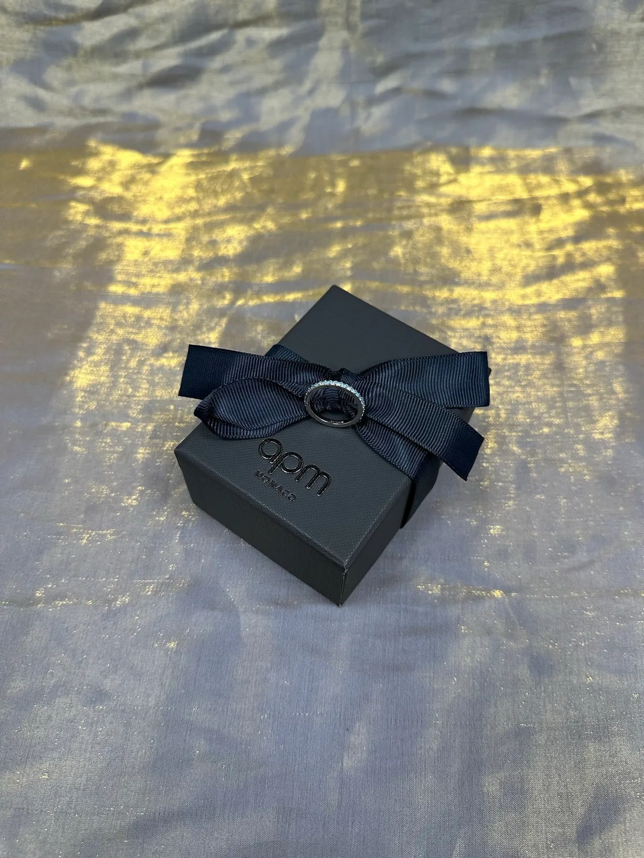 Tiffany & Co. فضي أزرق متعدد الحلقات المتراكم Pavé-Set خاتم 7