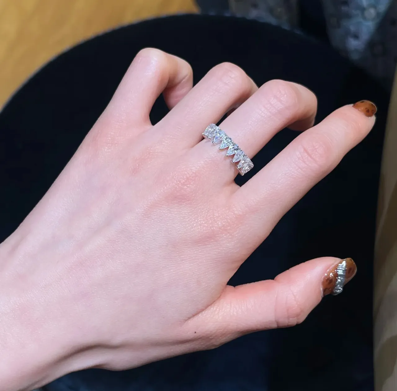 Tiffany & Co. Blue Silver Pear-Cut Stone Cluster Shared-Prong Setting Ring 4
