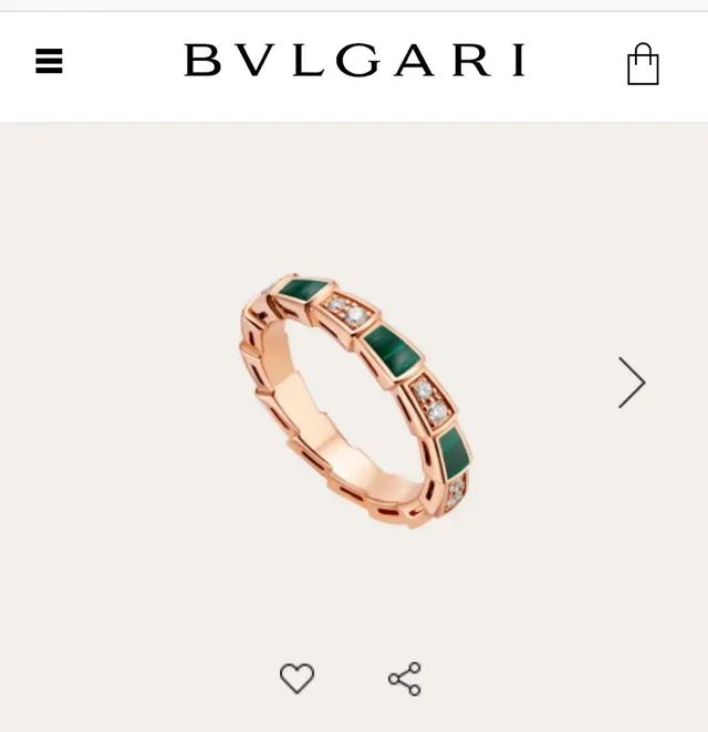 Tiffany & Co. ذهب أخضر خاتم هندسي مقسم بالتناوب بين المالاكايت والماس 9