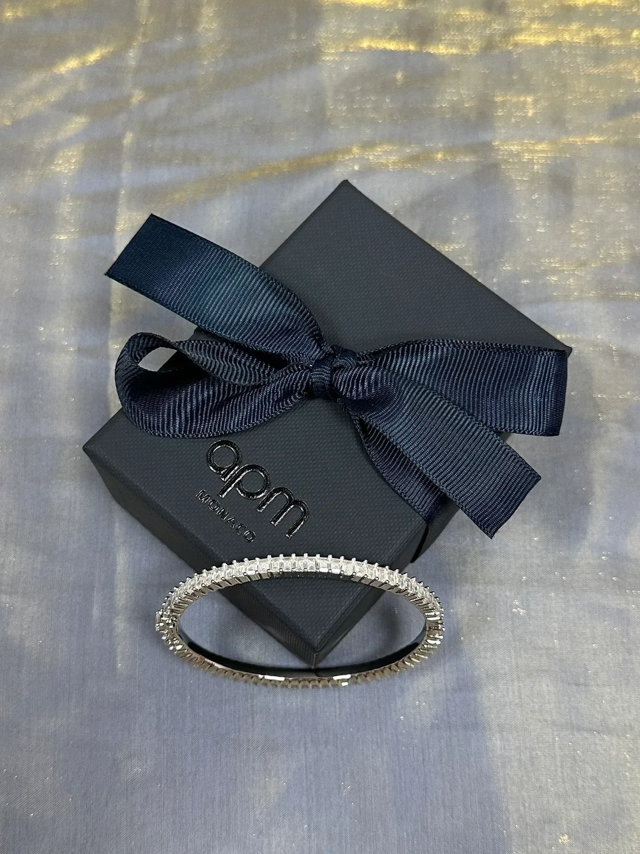 Tiffany & Co. Prata Navy Channel-Set Baguette-Cut Pedras Eternity Pulseira 6