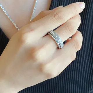 Tiffany & Co. Silver Transparent Pavé-Set Stackable Ring