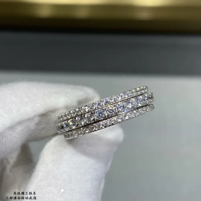 Tiffany & Co. Bague argentée transparente pavé-set empilable 6
