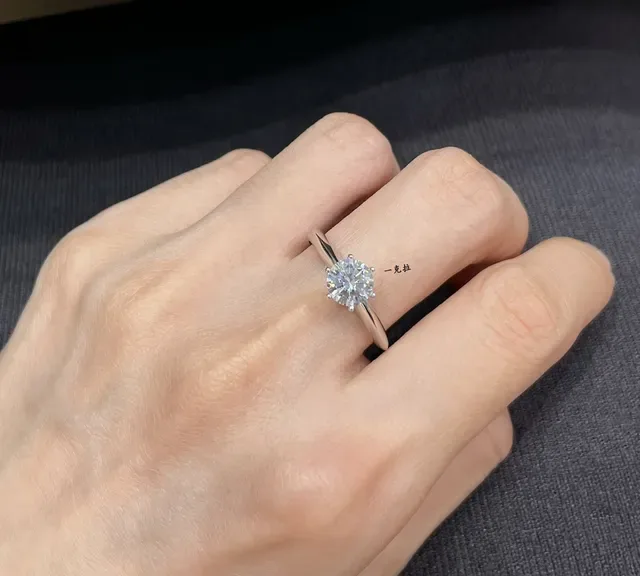 Tiffany & Co. Solitaire Six-Prong Round Brilliant-Cut Ring 9