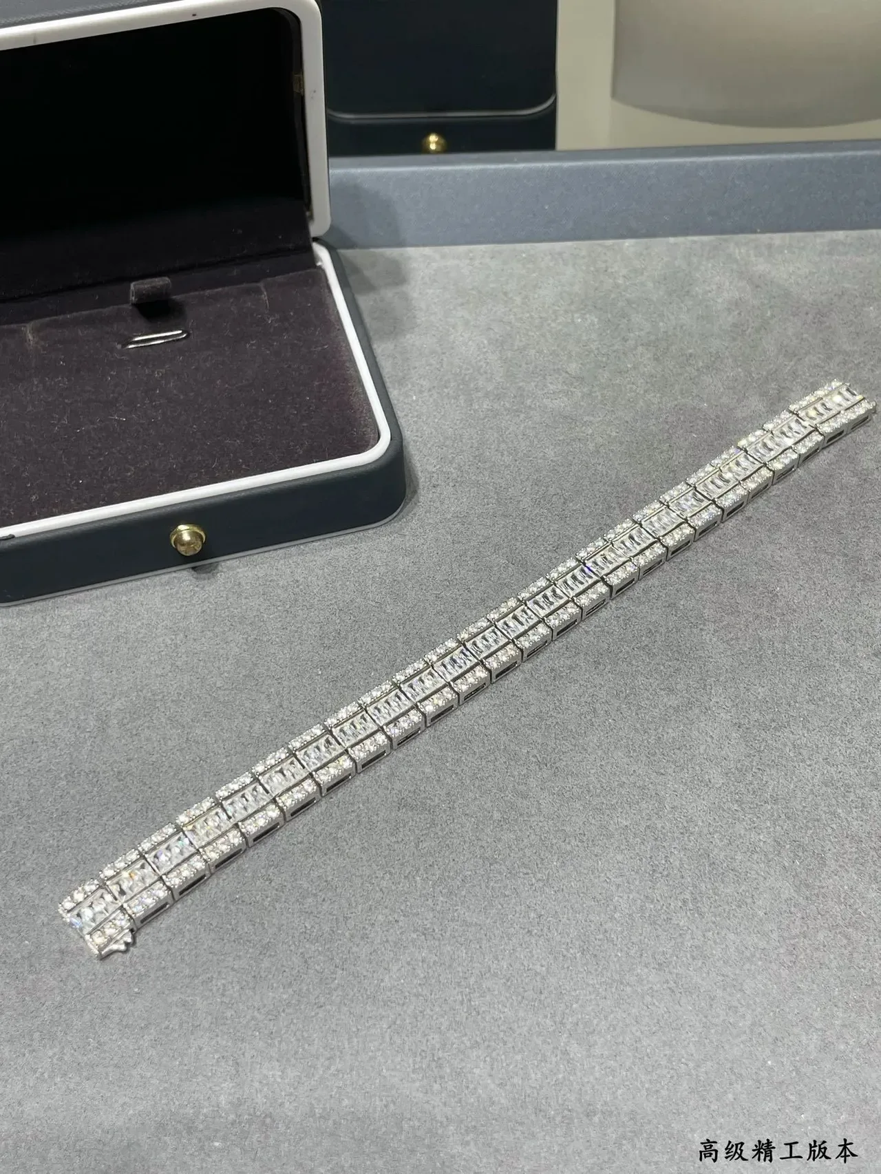 Tiffany & Co. T Collection Silver White Multi-Row Baguette-Cut Bracelet 4