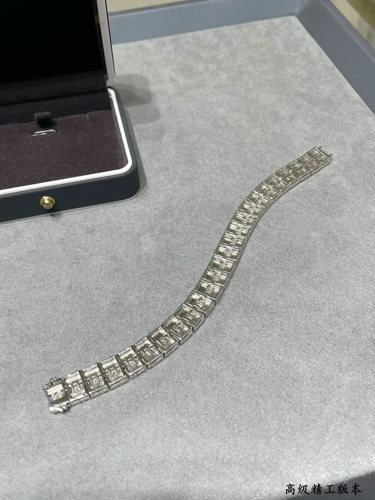 Tiffany & Co. T Collection Silver White Multi-Row Baguette-Cut Bracelet 5