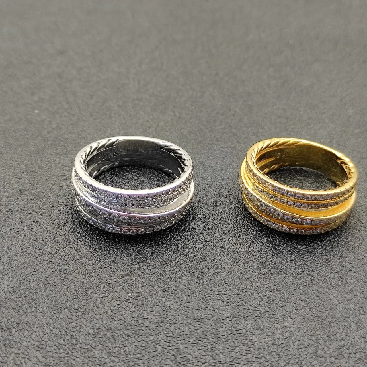 Tiffany & Co. T Collection Bagues empilables en corde torsadée et diamants pavé 5