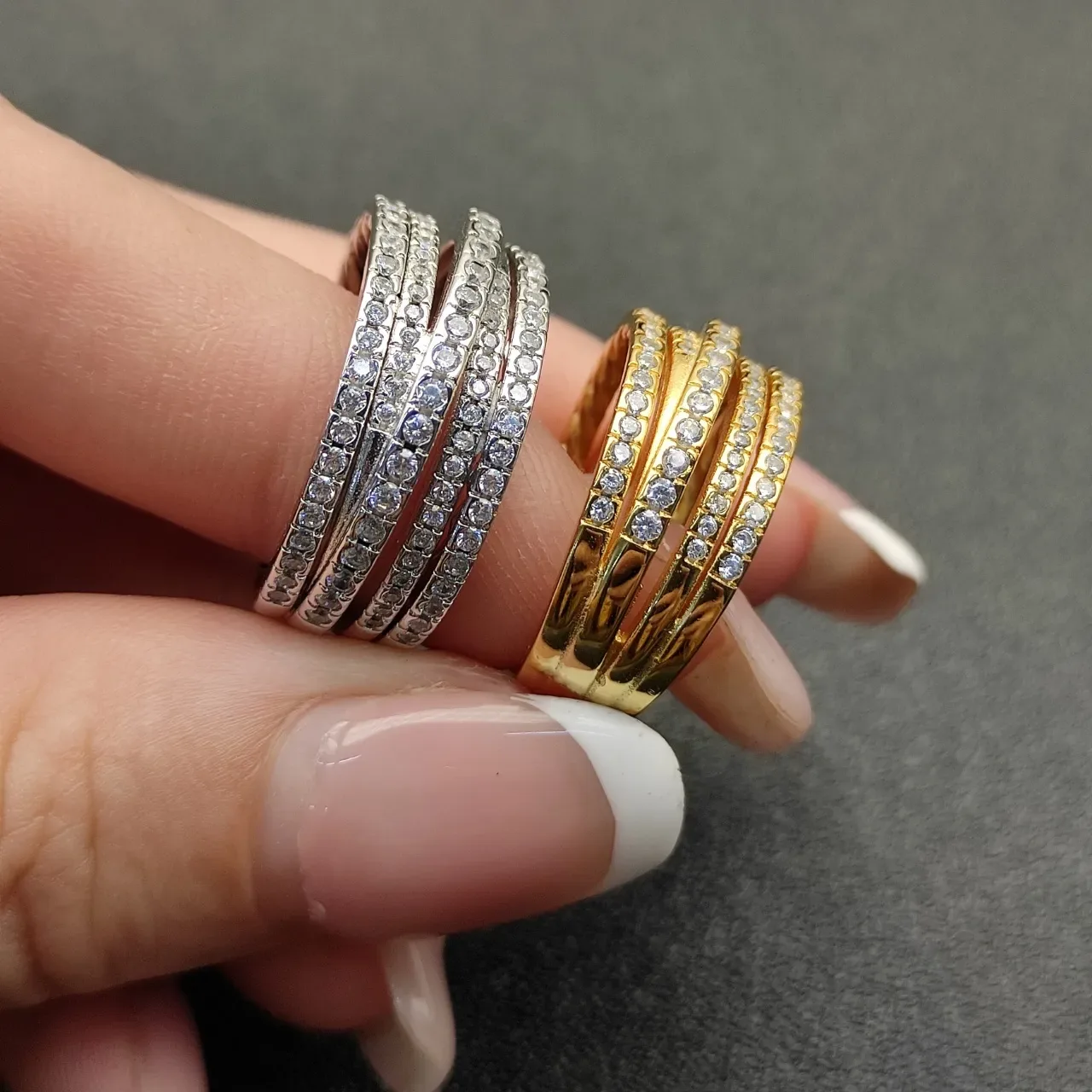 Tiffany & Co. T Collection Bagues empilables en corde torsadée et diamants pavé 6