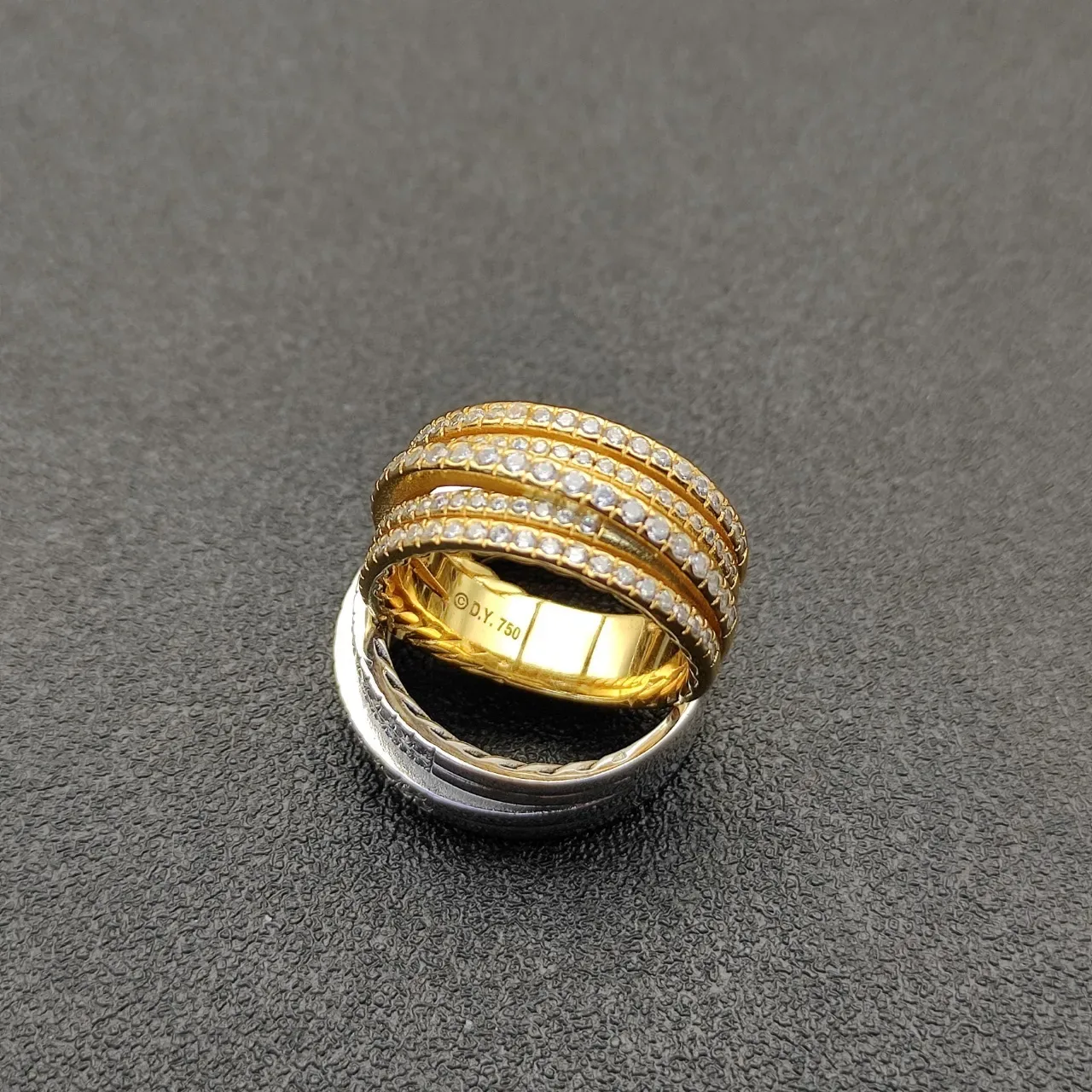Tiffany & Co. T Collection Bagues empilables en corde torsadée et diamants pavé 8