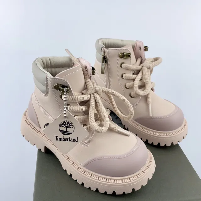 Timberland Field Boot 粉色双色儿童工靴 8