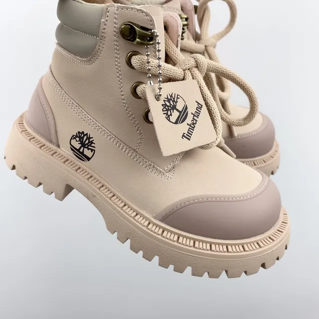 Timberland Field Boot 粉色双色儿童工靴 9