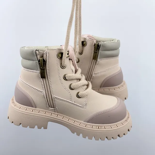 Timberland Field Boot 粉色双色儿童工靴 14
