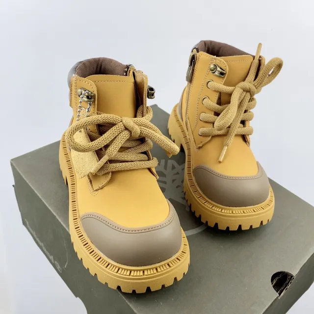 Timberland Field Boot 粉色双色儿童工靴 16
