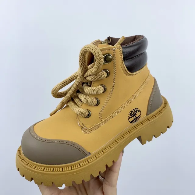 Timberland Field Boot 粉色双色儿童工靴 21