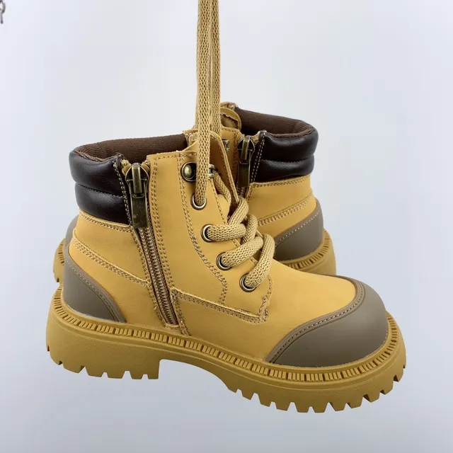 Timberland Field Boot 粉色双色儿童工靴 23