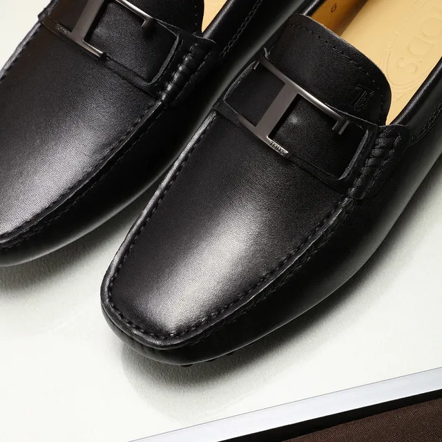 Tod's Gommino Loafer Cuir Noir Boucle H Mocassins 6