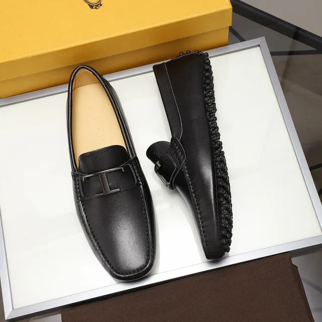 Tod's Gommino Loafer Cuir Noir Boucle H Mocassins 9