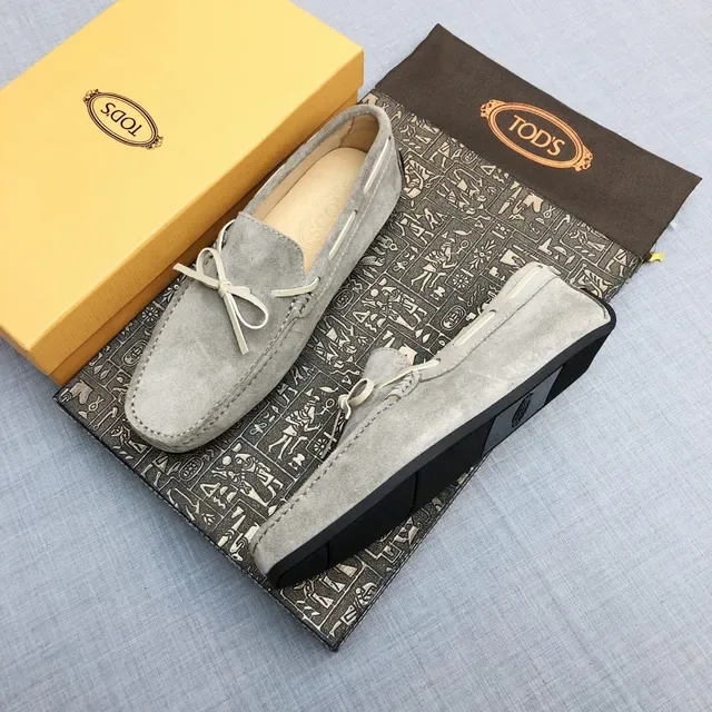 Tod's Gray Suede Bow Loafers 2