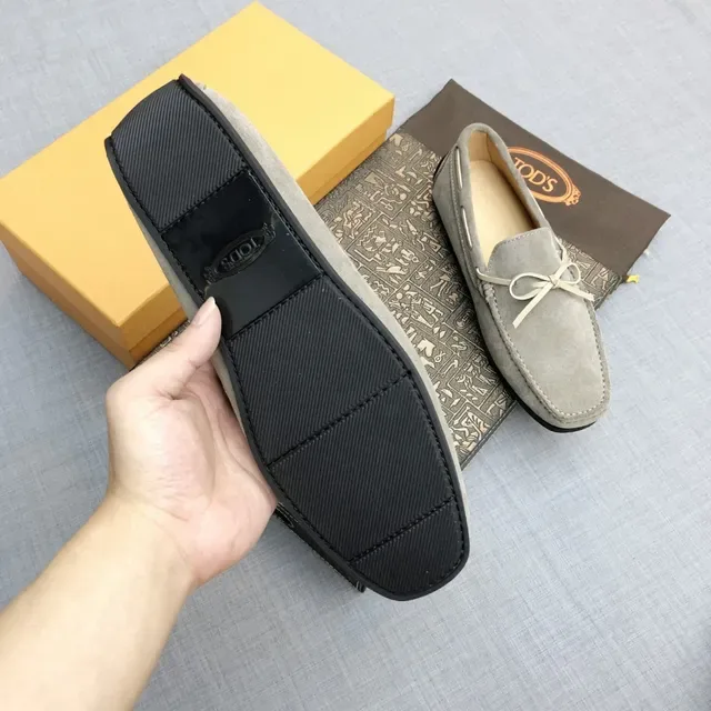 Tod's Gray Suede Bow Loafers 5