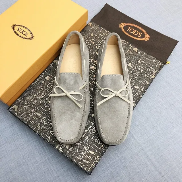 Tod's Gray Suede Bow Loafers 6