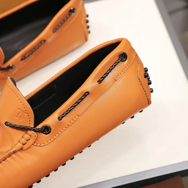 Tod's Orange Noir Beige Cuir Tressé Corde Noeud Mocassin 5