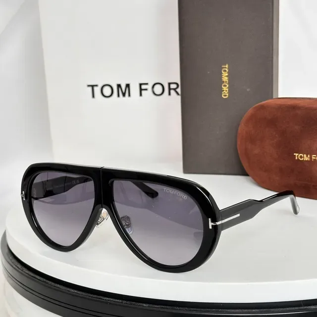 Tom Ford Aviator Shield Translucent Gray Green Lens Sunglasses 4