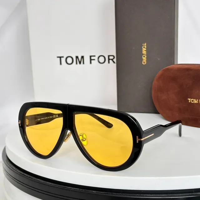 Tom Ford Aviator Shield Translucent Gray Green Lens Sunglasses 7