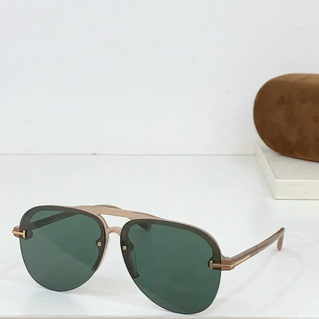 Tom Ford Or Noir Cadre Rectangulaire Fin Barre Supérieure Intégrée Détail Métal Lunettes de Soleil 8